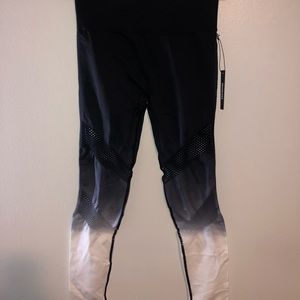 Black to white ombré workout leggings